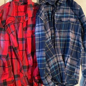 Flannel button ups - womens M